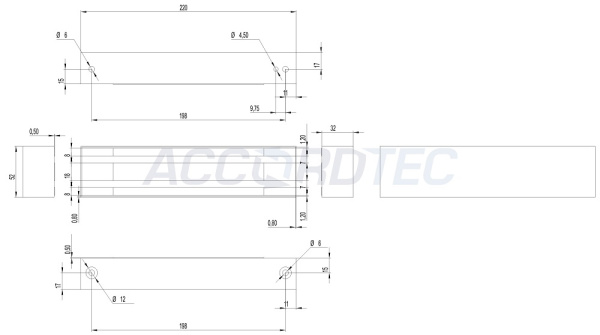 ML-350N с уголком, исп.М,  цвет коричневый, Электромагнитный замок ACCORDTEC, 400 кг, накладной